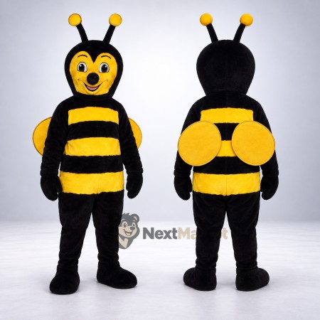 Bee Mascot Costume - Yellow, Black Legs and Yellow Wings Bee Mascot Costume - Yellow, Black Legs and Yellow Wings