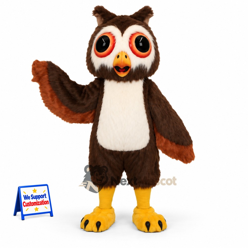 Owl Mascot Costume - Brown for School Spirit Owl Mascot Costume - Brown for School Spirit