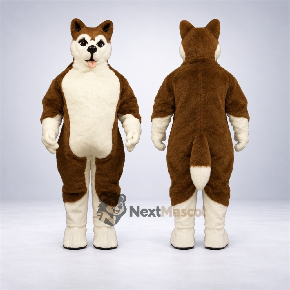 Husky Mascot Costume - Brown Husky Mascot Costume - Brown