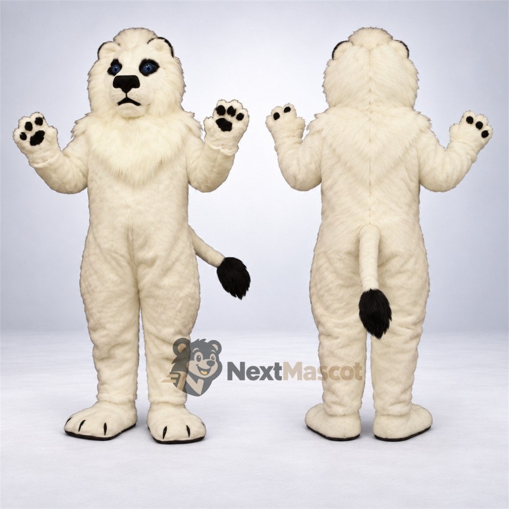 Lion Mascot Costume - White Lion Mascot Costume - White