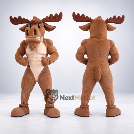 Moose Mascot Costume - Muscular for Parades Moose Mascot Costume - Muscular for Parades