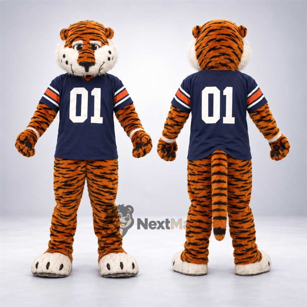 Tiger Mascot Costume - Navy Uniform Tiger Mascot Costume - Navy Uniform