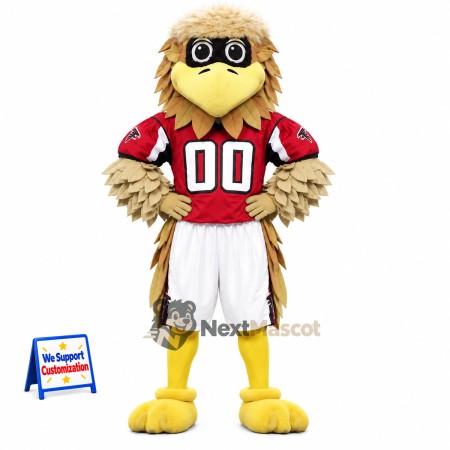 Hawk Mascot Costume - Brown, Red Jersey Hawk Mascot Costume - Brown, Red Jersey