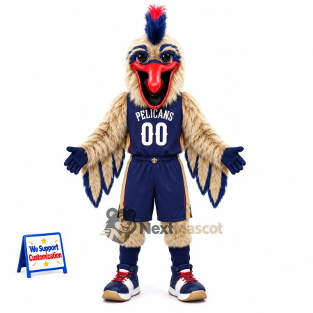Pelican Mascot Costume - Navy Uniform Pelican Mascot Costume - Navy Uniform