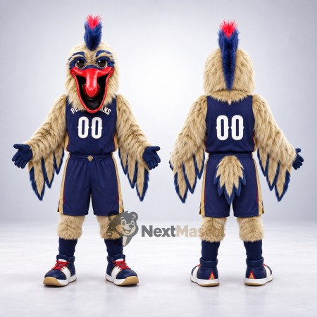 Pelican Mascot Costume - Navy Uniform Pelican Mascot Costume - Navy Uniform