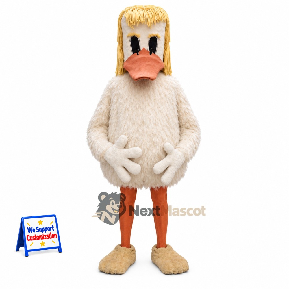 Pelican Mascot Costume - White Pelican Mascot Costume - White