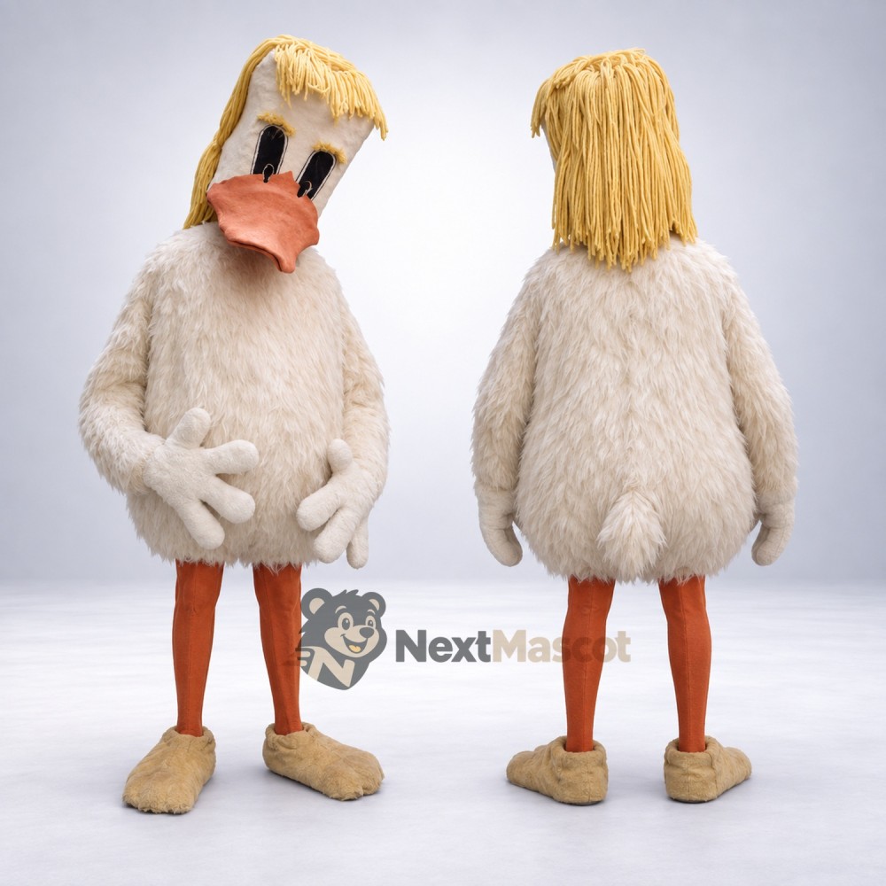Pelican Mascot Costume - White Pelican Mascot Costume - White