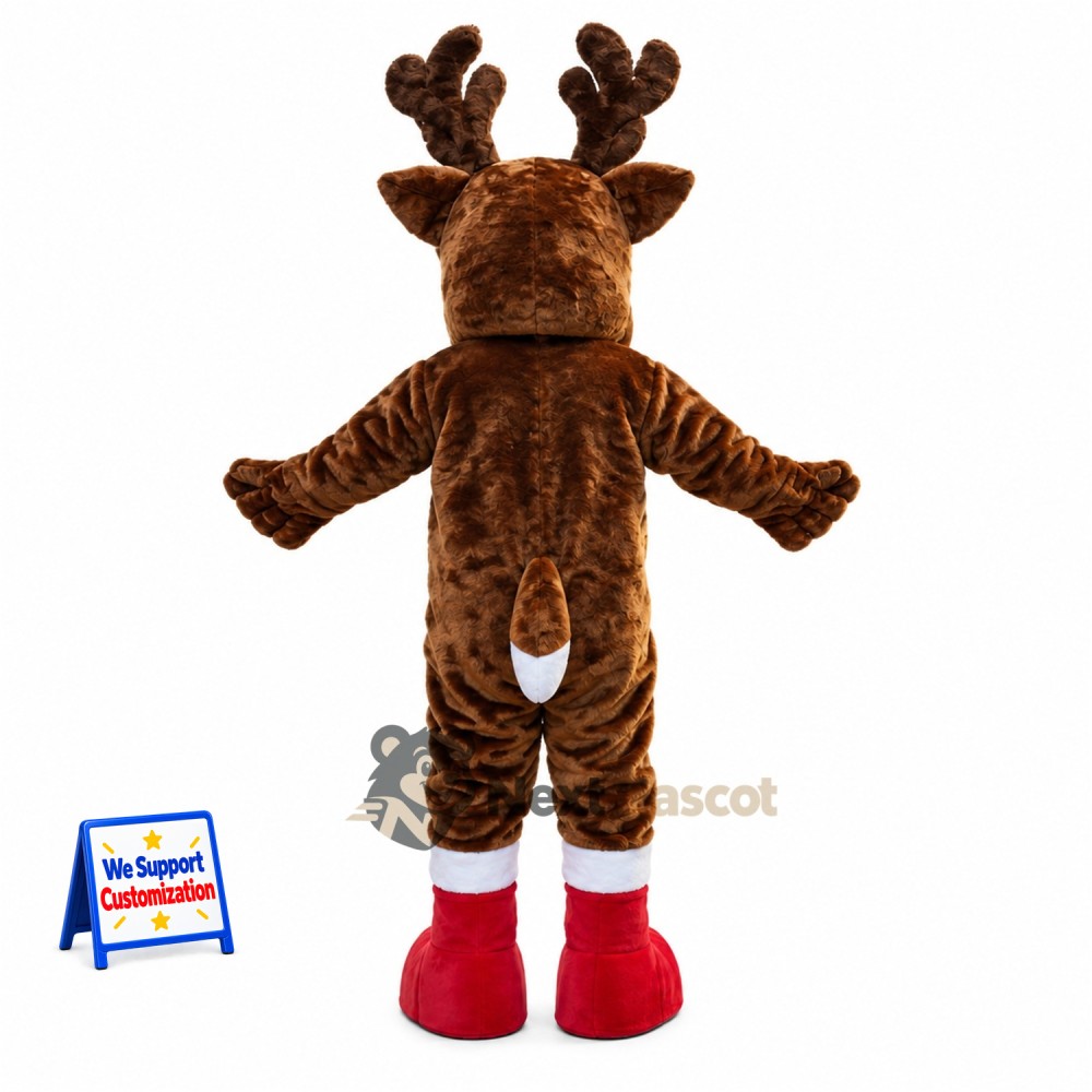 Reindeer Mascot Costume - Red Boots for Christmas Parades Reindeer Mascot Costume - Red Boots for Christmas Parades