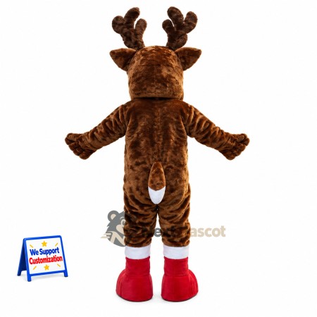 Reindeer Mascot Costume - Red Boots for Christmas Parades Reindeer Mascot Costume - Red Boots for Christmas Parades