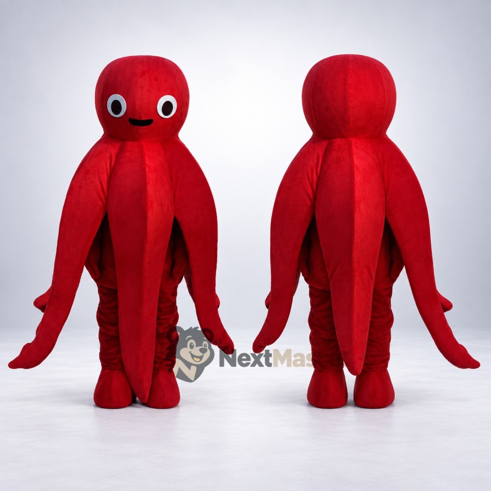Octopus Mascot Costume - Red for Ocean Events Octopus Mascot Costume - Red for Ocean Events