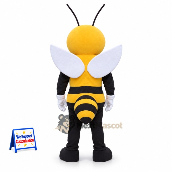 Bee Mascot Costume - Yellow, White Wings and White Gloves Bee Mascot Costume - Yellow, White Wings and White Gloves