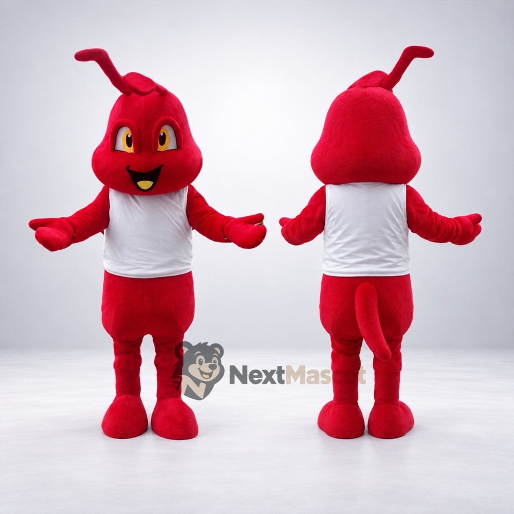 Ant Mascot Costume - Red, White Shirt Ant Mascot Costume - Red, White Shirt