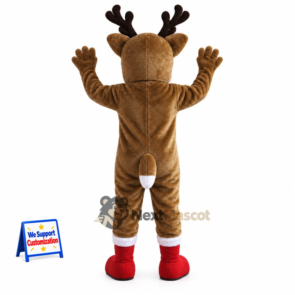 Reindeer Mascot Costume - Red Boots for Christmas Parties Reindeer Mascot Costume - Red Boots for Christmas Parties