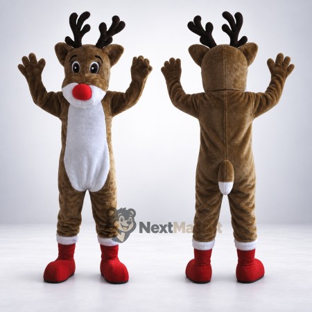 Reindeer Mascot Costume - Red Boots for Christmas Parties Reindeer Mascot Costume - Red Boots for Christmas Parties