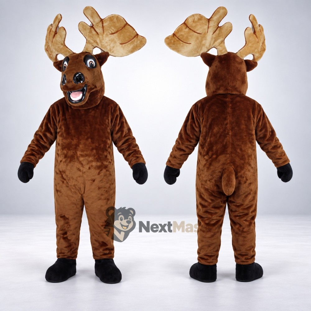 Moose Mascot Costume - Brown for School Carnivals Moose Mascot Costume - Brown for School Carnivals