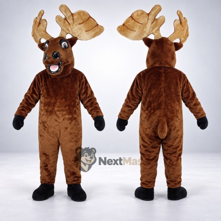 Moose Mascot Costume - Brown for School Carnivals Moose Mascot Costume - Brown for School Carnivals