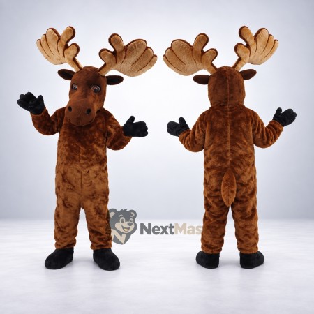 Moose Mascot Costume - Brown for Community Fairs Moose Mascot Costume - Brown for Community Fairs