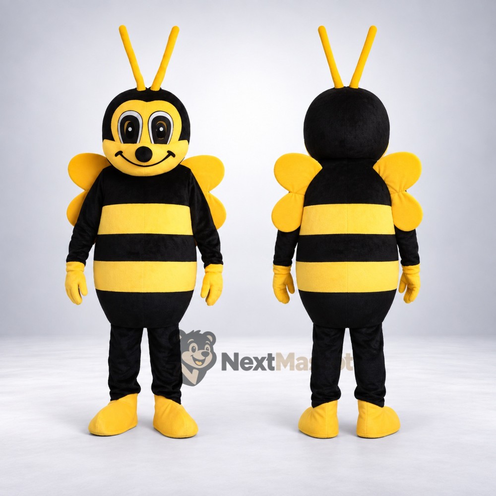 Bee Mascot Costume - Yellow, Tall Yellow Antennae Bee Mascot Costume - Yellow, Tall Yellow Antennae