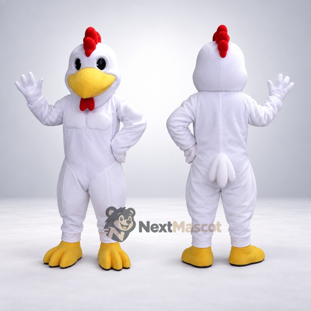 Rooster Mascot Costume - White for Family Events Rooster Mascot Costume - White for Family Events