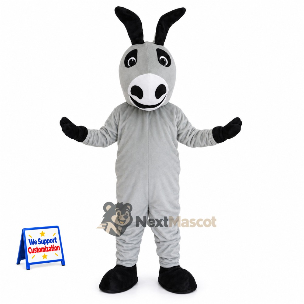 Donkey Mascot Costume - Gray for Community Events Donkey Mascot Costume - Gray for Community Events