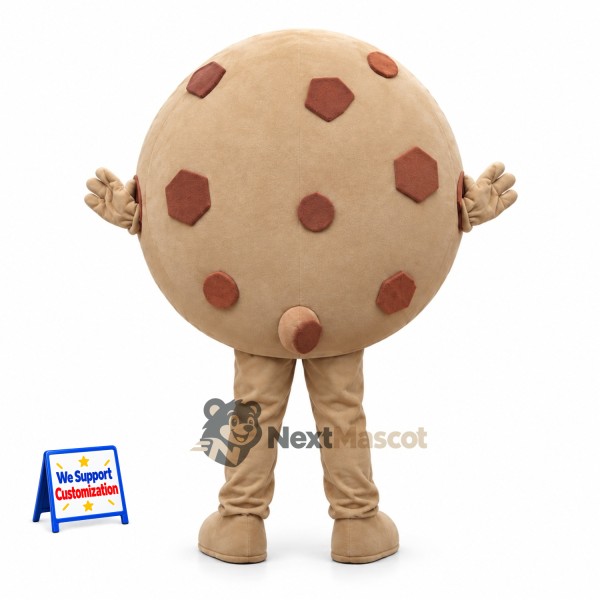 Chocolate Chip Cookie Mascot Costume Chocolate Chip Cookie Mascot Costume