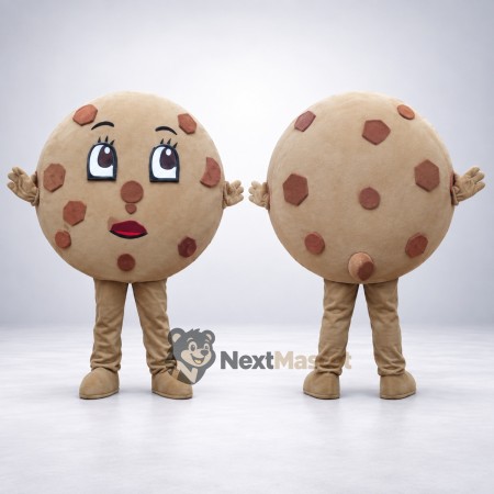 Chocolate Chip Cookie Mascot Costume Chocolate Chip Cookie Mascot Costume