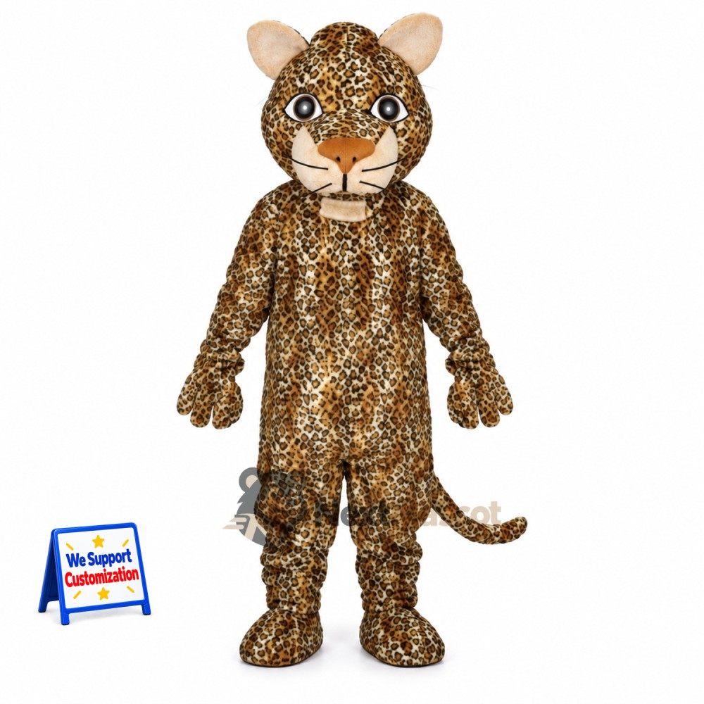 Leopard Mascot Costume - Spotted for Festival Parades Leopard Mascot Costume - Spotted for Festival Parades