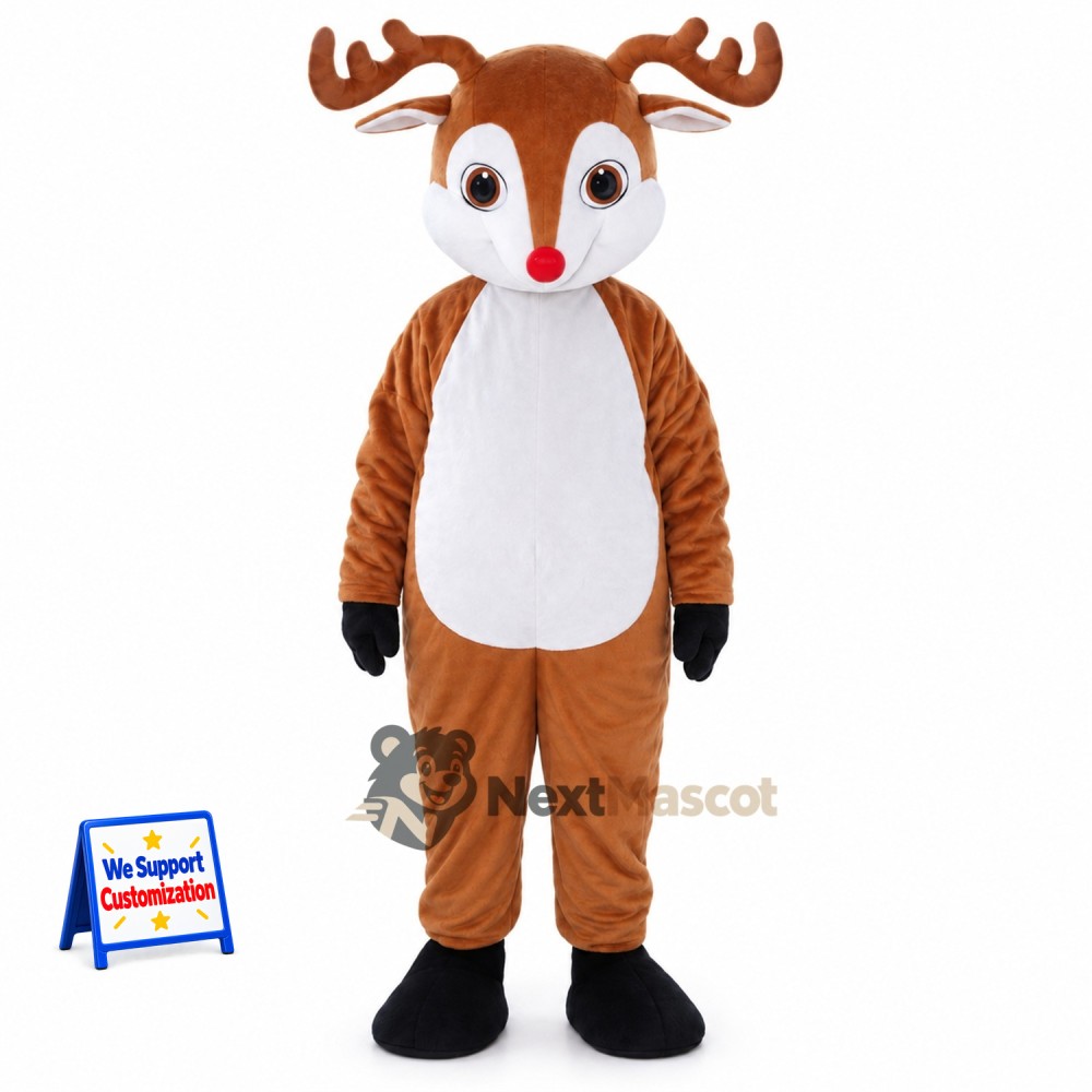 Deer Mascot Costume - Brown for Town Festivals Deer Mascot Costume - Brown for Town Festivals