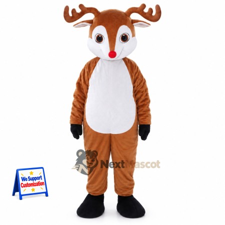 Deer Mascot Costume - Brown for Town Festivals Deer Mascot Costume - Brown for Town Festivals