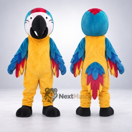 Parrot Mascot Costume - Blue and Yellow for Birthday Parties Parrot Mascot Costume - Blue and Yellow for Birthday Parties