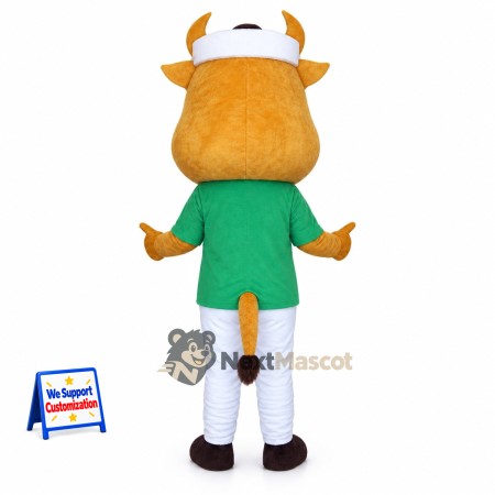 Bull Mascot Costume - Green Shirt Bull Mascot Costume - Green Shirt
