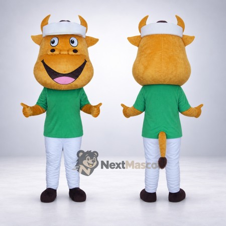 Bull Mascot Costume - Green Shirt Bull Mascot Costume - Green Shirt