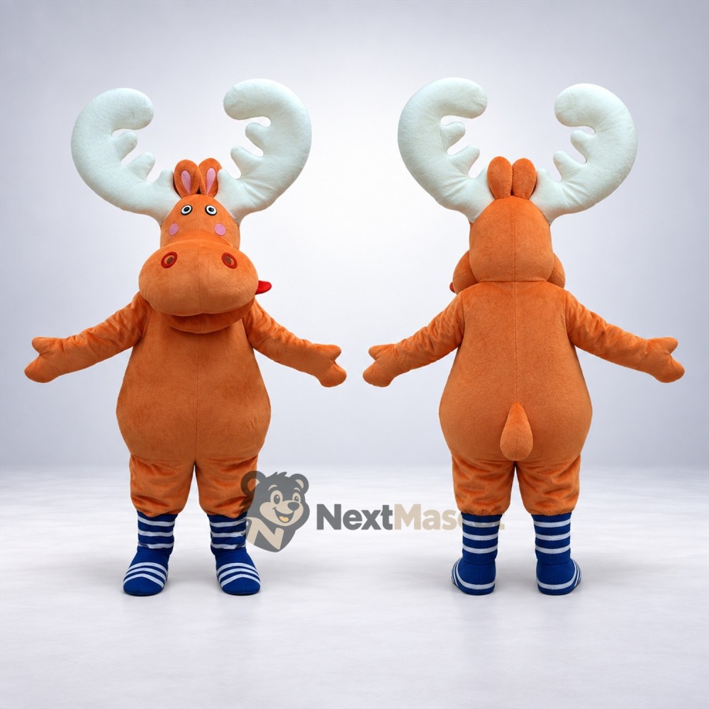 Moose Mascot Costume - Orange Moose Mascot Costume - Orange