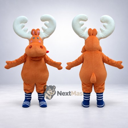 Moose Mascot Costume - Orange Moose Mascot Costume - Orange