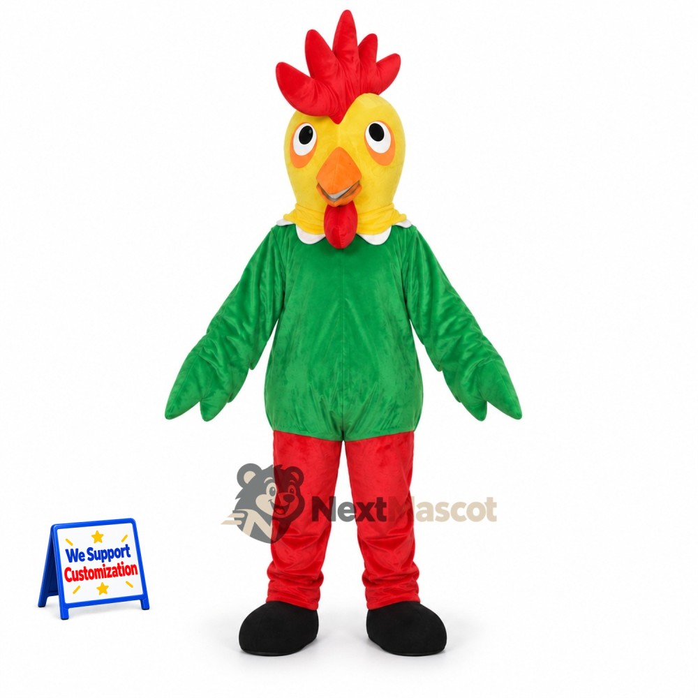 Rooster Mascot Costume - Green for Community Events Rooster Mascot Costume - Green for Community Events