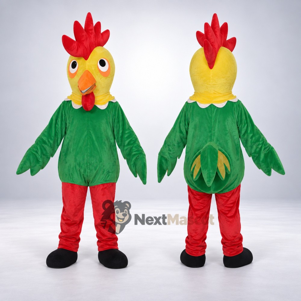 Rooster Mascot Costume - Green for Community Events Rooster Mascot Costume - Green for Community Events