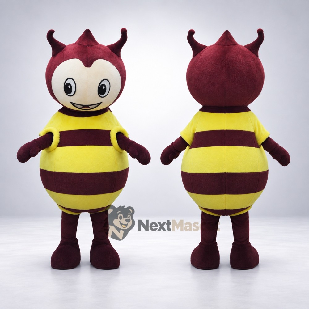 Bee Mascot Costume - Brown and Yellow for Spring Festivals Bee Mascot Costume - Brown and Yellow for Spring Festivals