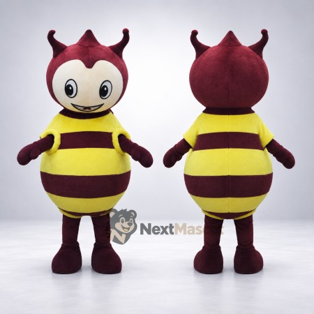 Bee Mascot Costume - Brown and Yellow for Spring Festivals Bee Mascot Costume - Brown and Yellow for Spring Festivals