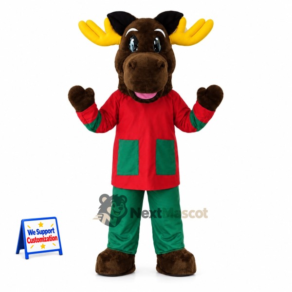 Moose Mascot Costume - Christmas Theme for Holiday Shows