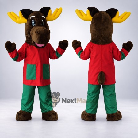 Moose Mascot Costume - Christmas Theme for Holiday Shows Moose Mascot Costume - Christmas Theme for Holiday Shows