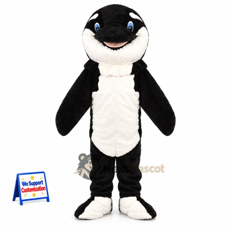 Orca Mascot Costume - Black and White for Aquarium Events Orca Mascot Costume - Black and White for Aquarium Events