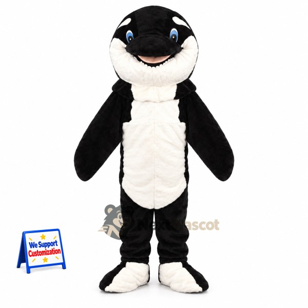 Orca Mascot Costume - Black and White for Aquarium Events