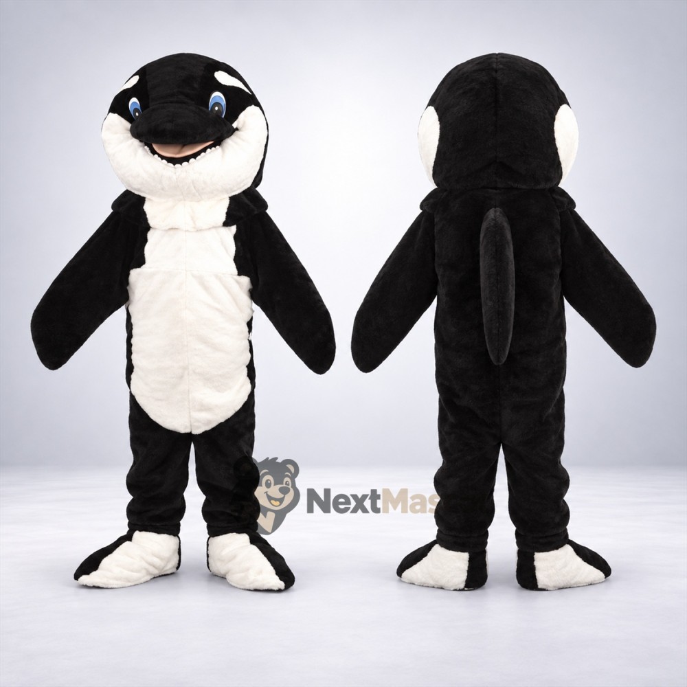 Orca Mascot Costume - Black and White for Aquarium Events Orca Mascot Costume - Black and White for Aquarium Events