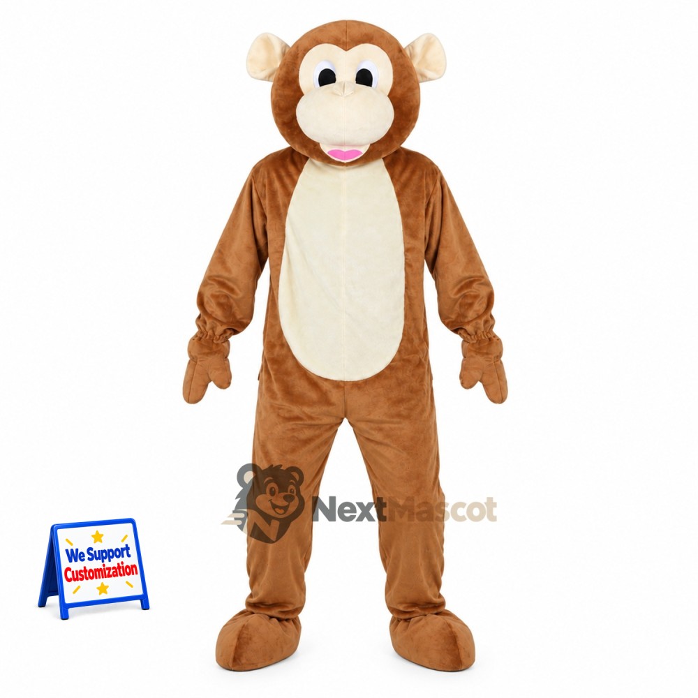 Monkey Mascot Costume - Brown for Street Fairs Monkey Mascot Costume - Brown for Street Fairs