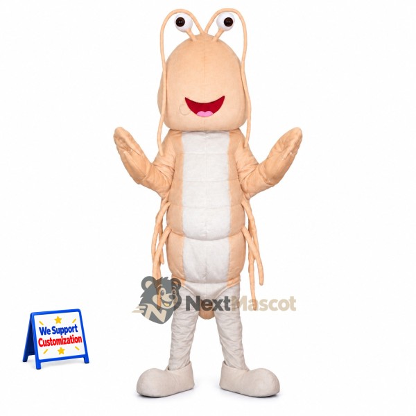 Shrimp Mascot Costume - Tan