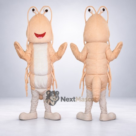 Shrimp Mascot Costume - Tan Shrimp Mascot Costume - Tan