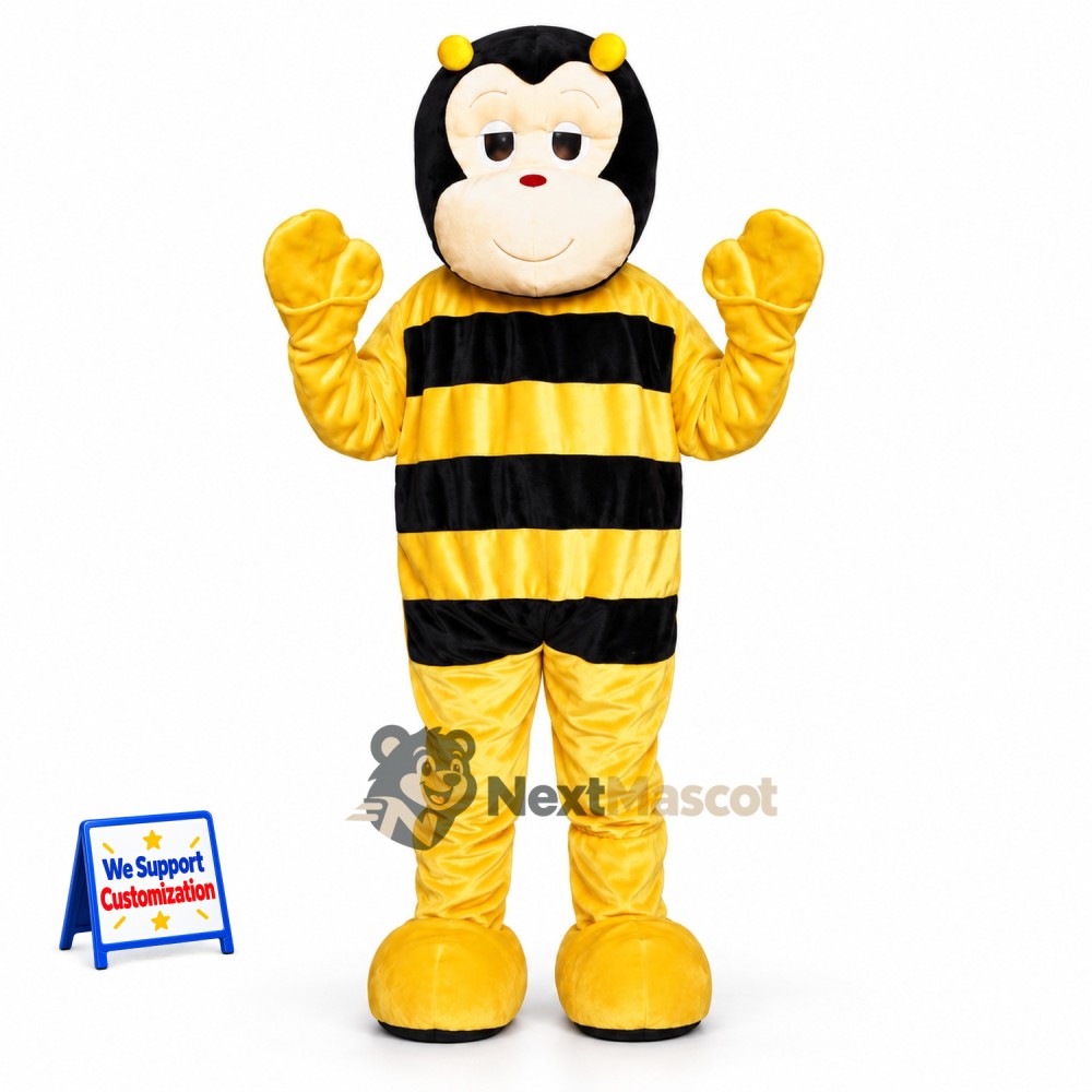 Bee Mascot Costume - Yellow, White Face Bee Mascot Costume - Yellow, White Face