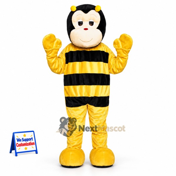 Bee Mascot Costume - Yellow, White Face