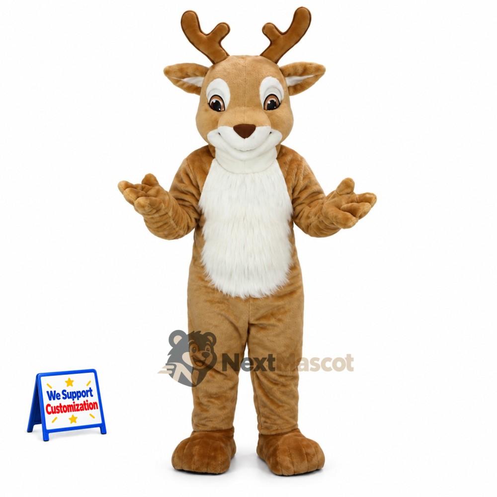 Deer Mascot Costume - Brown for Family Festivals Deer Mascot Costume - Brown for Family Festivals