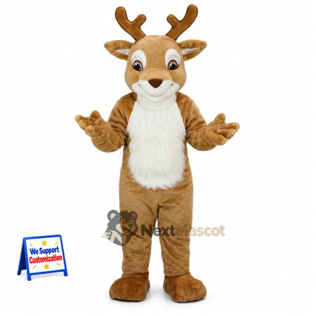 Deer Mascot Costume - Brown for Family Festivals Deer Mascot Costume - Brown for Family Festivals